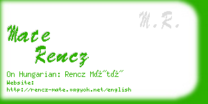 mate rencz business card